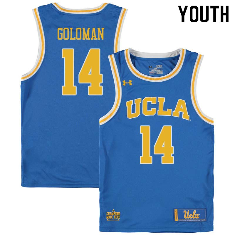 Youth #14 Gyorgy Goloman UCLA Bruins College Basketball Jerseys Sale-Blue